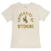 Wyoming Cowboys Women’s Vintage S/S Tee – White -Sports Fashion Clothing Store WYOR3313S RB2005 VWH