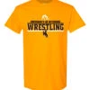 Wyoming Cowboys 2022 Wrestling Tee – Gold -Sports Fashion Clothing Store Wrestling mockup scaled 1