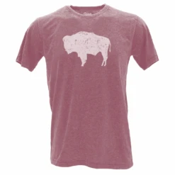 Wyoming Buffalo Burnout S/S Tee – Cranberry