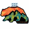 Wyoming Mountain Bear Decal -Sports Fashion Clothing Store Wyoming Mountain Bear Decal