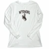 Wyoming Cowboys Women’s Arc L/S Tee – White -Sports Fashion Clothing Store Wyoming print w ls white