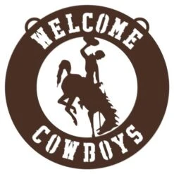 Wyoming Cowboys Metal Welcome Sign