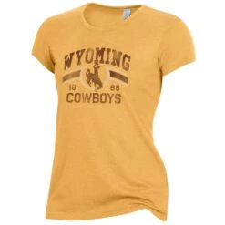 Wyoming Cowboys Women’s Vintage Jersey S/S Tee – Maize Gold