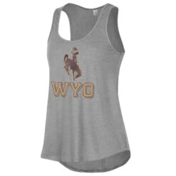 Wyoming Cowboys Women’s Scoop Tank Top – Smoke Grey