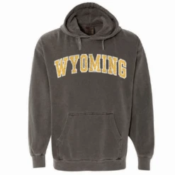 Wyoming Cowboys Distressed Arched Hood – Grey
