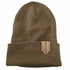 Wyoming Cowboys Leather Patch Knit Beanie – Olive