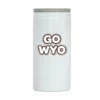 Wyoming Cowboys 12 Oz Slim Can Coozie – Iridescent White -Sports Fashion Clothing Store wyoming 12oz bubble iridescent slim coolie 884255 920x